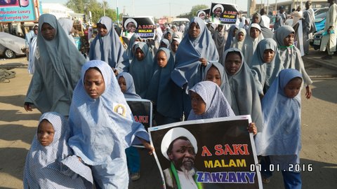 free zakzaky protest by children in Kano